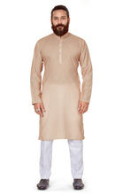 Load image into Gallery viewer, mens cotton printed gold colour kurta