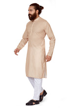 Load image into Gallery viewer, mens cotton printed gold colour kurta