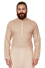 Load image into Gallery viewer, mens cotton printed gold colour kurta