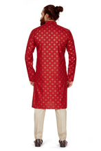 Load image into Gallery viewer, mens cotton printed red colour kurta