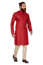 Load image into Gallery viewer, mens cotton printed red colour kurta