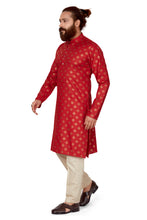 Load image into Gallery viewer, mens cotton printed red colour kurta