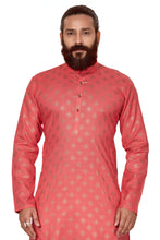 Load image into Gallery viewer, mens cotton printed dark pink colour kurta