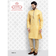Load image into Gallery viewer, mens lemon yellow color kurta pajama set