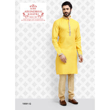 Load image into Gallery viewer, mens yellow color kurta pajama set