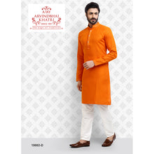 Load image into Gallery viewer, mens orange color kurta pajama set