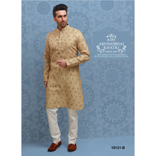 Load image into Gallery viewer, mens fawn color cotton kurta pajama set