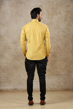 Load image into Gallery viewer, mens yellow gold color cotton short kurta