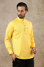 Load image into Gallery viewer, mens yellow color cotton short kurta