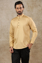 Load image into Gallery viewer, mens khaki color cotton short kurta