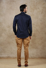 Load image into Gallery viewer, mens navy blue color cotton short kurta