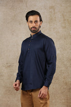 Load image into Gallery viewer, mens navy blue color cotton short kurta