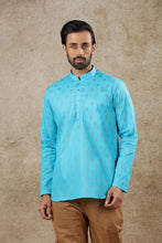 Load image into Gallery viewer, mens firoji color cotton short kurta