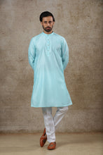 Load image into Gallery viewer, mens sky blue color kurta pajama set