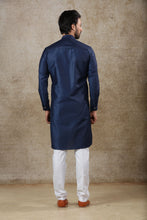 Load image into Gallery viewer, mens navy blue color kurta pajama set