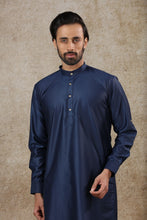 Load image into Gallery viewer, mens navy blue color kurta pajama set