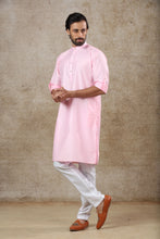 Load image into Gallery viewer, mens pink color kurta pajama set