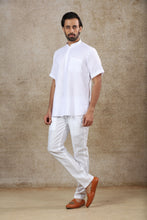 Load image into Gallery viewer, mens white color cotton short kurta