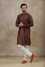Load image into Gallery viewer, mens brown colour kurta pajama set