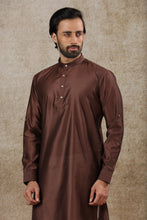 Load image into Gallery viewer, mens brown colour kurta pajama set