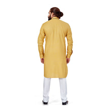 Load image into Gallery viewer, Ajay Arvindbhai Khatri Men's Cotton Embroidery Stylish kurta Khaki Colour