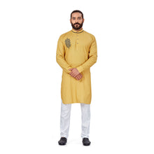 Load image into Gallery viewer, Ajay Arvindbhai Khatri Men's Cotton Embroidery Stylish kurta Khaki Colour