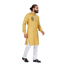 Load image into Gallery viewer, Ajay Arvindbhai Khatri Men's Cotton Embroidery Stylish kurta Khaki Colour