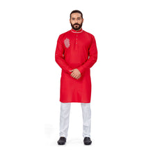 Load image into Gallery viewer, mens embroidered red colour kruta
