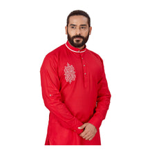Load image into Gallery viewer, mens embroidered red colour kruta