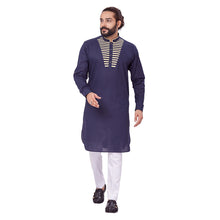 Load image into Gallery viewer, mens navy blue cotton kurta