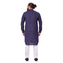 Load image into Gallery viewer, mens navy blue cotton kurta