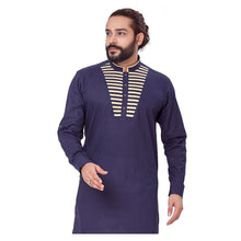 Load image into Gallery viewer, mens navy blue cotton kurta