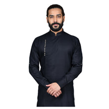 Load image into Gallery viewer, Ajay Arvindbhai Khatri Men&#39;s Executive Cotton Regular Stylish kurta Black Colour
