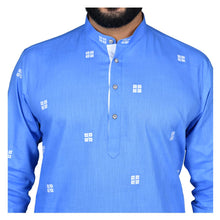 Load image into Gallery viewer, mens sky blue color poly cotton kurta