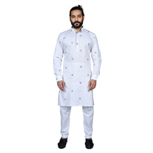 Load image into Gallery viewer, mens white color poly cotton kurta