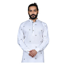 Load image into Gallery viewer, mens white color poly cotton kurta