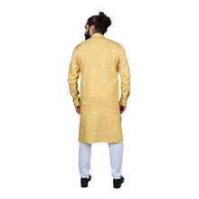 Load image into Gallery viewer, mens yellow color poly cotton kurta