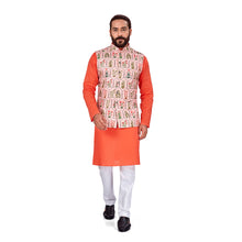 Load image into Gallery viewer, Ajay Arvindbhai Khatri Men&#39;s Regular Nehru Jacket Peach Colour
