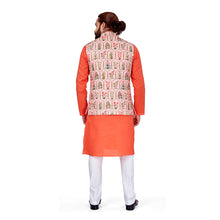 Load image into Gallery viewer, mens peach orange color regular nehru jacket or modi jacket