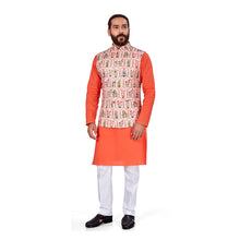 Load image into Gallery viewer, mens peach orange color regular nehru jacket or modi jacket