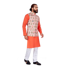Load image into Gallery viewer, mens peach orange color regular nehru jacket or modi jacket