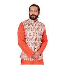 Load image into Gallery viewer, mens peach orange color regular nehru jacket or modi jacket