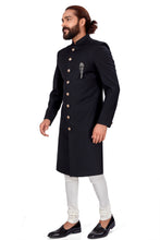 Load image into Gallery viewer, Ajay Arvindbhai Khatri Men&#39;s Indo Western Navabi Black Color
