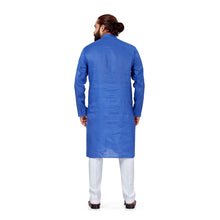 Load image into Gallery viewer, mens blue color cotton linen kurta