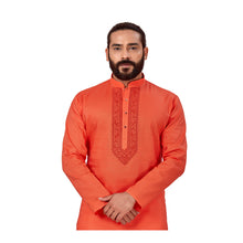 Load image into Gallery viewer, mens red color cotton linen kurta