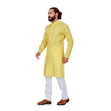 Load image into Gallery viewer, mens yellow color cotton linen kurta