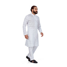 Load image into Gallery viewer, mens white color cotton white kurta