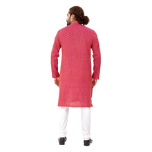 Load image into Gallery viewer, mens dark pink color cotton printed kurta