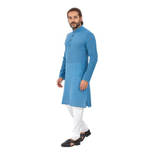 Load image into Gallery viewer, mens blue color cotton regular Kurta
