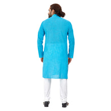 Load image into Gallery viewer, mens sky blue color cotton regular kurta